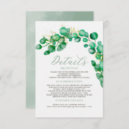 Information om elegant Eucalyptus Greenery Bröllop Tilläggskort