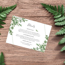 Information om elegant Eucalyptus Löv Bröllop Tilläggskort