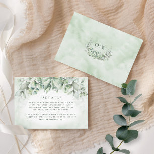 Information om elegant Eucalyptus Löv Monogram Brö Tilläggskort