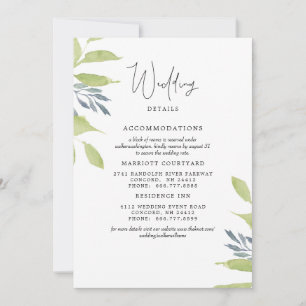 Information om elegant Foliage Simple Bröllop 2 Ho Inbjudningar
