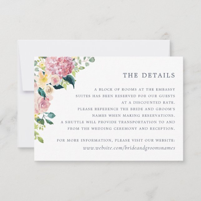 Information om  Elegant för Blommigt  för vattenfä Inbjudningar (Framsida)