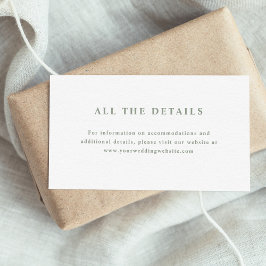 Information om Elegant för vit och Grönt Bröllop Tilläggskort