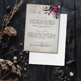 Information om elegant Gothic Watercolor Blommigt Tilläggskort