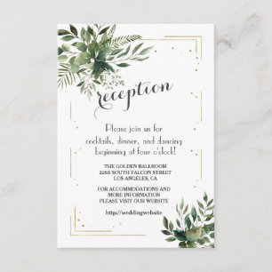Information om elegant Greenery Guld Confeti Bröll Tilläggskort