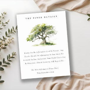 Information om elegant Grönt Vattenfärgen Oak Träd Tilläggskort