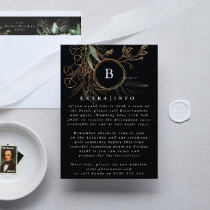 Information om Elegant Guld Eucalyptus Black Detai Tilläggskort