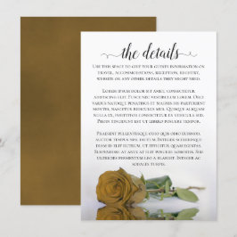 Information om elegant Guld Ochre Romantic Ro Bröl Tilläggskort