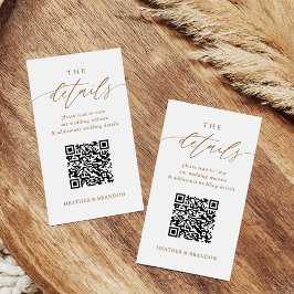 Information om elegant Guld QR-koden Bröllop Tilläggskort