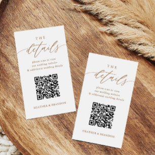 Information om elegant Guld QR-koden Bröllop Tilläggskort