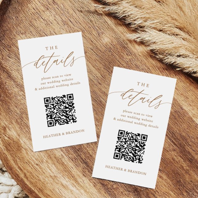Information om elegant Guld QR-koden Bröllop Tilläggskort (Skapare uppladdad)
