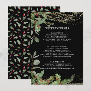 Information om elegant Lantern Winter Black Holly Inbjudningar