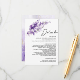 Information om elegant Lavender Lila Watercolor Br Tilläggskort