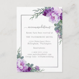 Information om elegant Lila & Silver Blommigt Bröl Tilläggskort