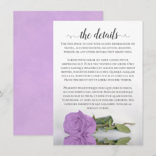Information om elegant Lilac Lila Ro Bröllop Tilläggskort