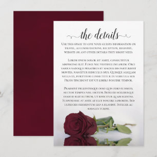 Information om elegant Long-Stemmed Burgundy Ro Br Tilläggskort
