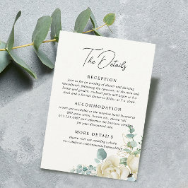 Information om elegant Magnolia Eucalyptus Bröllop Tilläggskort