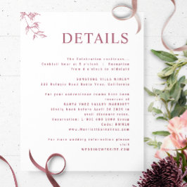 Information om elegant Minimal vit och Burgundy Br Tilläggskort