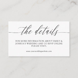 Information om elegant Minimalist Calligraphy Bröl Tilläggskort