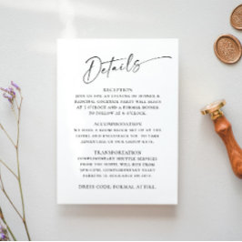 Information om elegant Minimalist Calligraphy Bröl Tilläggskort