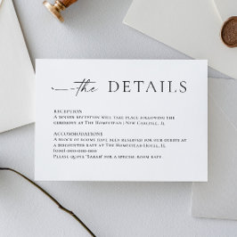 Information om elegant Minimalist Calligraphy Bröl Tilläggskort
