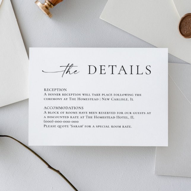 Information om elegant Minimalist Calligraphy Bröl Tilläggskort (Skapare uppladdad)