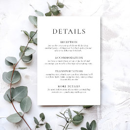 Information om elegant Minimalist Calligraphy Bröl Tilläggskort