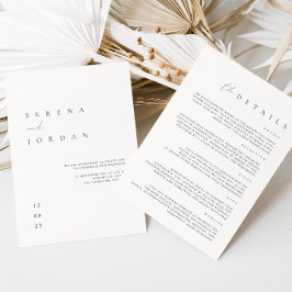 Information om elegant Minimalist Ivory Bröllop på Inbjudningar