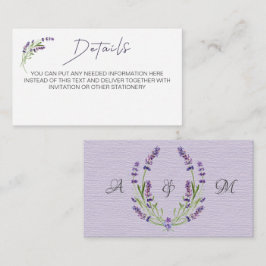 Information om elegant minimalist Mode Lavender Br Tilläggskort