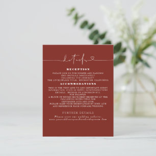 Information om elegant minimalistisk Bröllop Tilläggskort