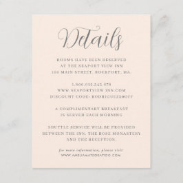 Information om elegant minimalistisk Rosa Bröllop Tilläggskort