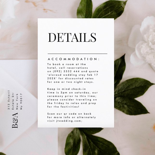 Information om elegant Modern Black Namn-bostäder OSA Kort (DETAILS showcasing suite - additional items (bought separately))
