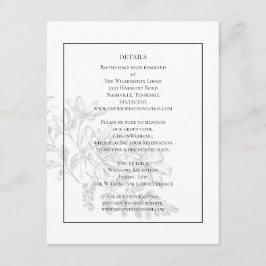 Information om elegant Modern Blommigt Black White Tilläggskort