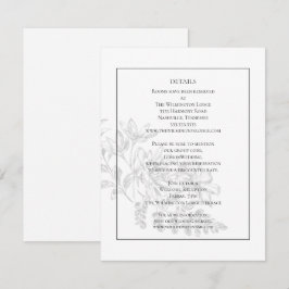 Information om elegant Modern Blommigt Black White Tilläggskort