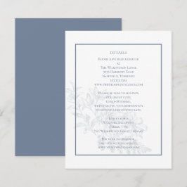 Information om elegant Modern Blommigt Dusty Blue Tilläggskort