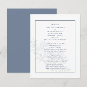Information om elegant Modern Blommigt Dusty Blue  Tilläggskort