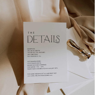 Information om elegant Modern Bröllop Tilläggskort