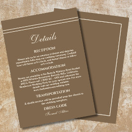 Information om elegant Modern Cream Taupe Bröllop Tilläggskort