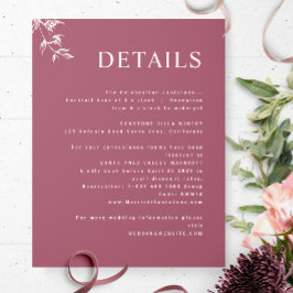 Information om elegant, modern, minimal Burgundy B Tilläggskort