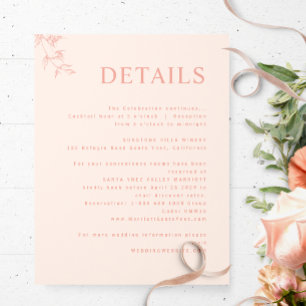 Information om elegant, Modern, Minimal Peach Bröl Tilläggskort