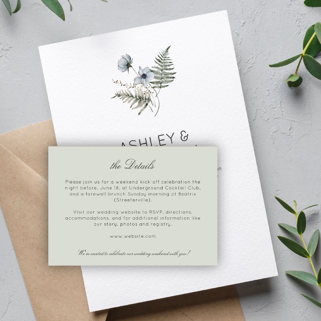 Information om elegant Modern Rustic Wildblomma Br Tilläggskort (Skapare uppladdad)