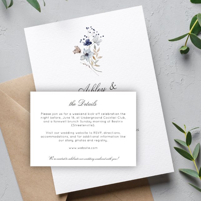 Information om elegant Modern Rustic Wildblomma Br Tilläggskort (Skapare uppladdad)