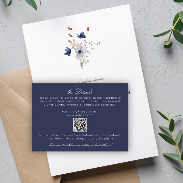 Information om elegant Modern Rustic Wildblomma Br Tilläggskort (Skapare uppladdad)