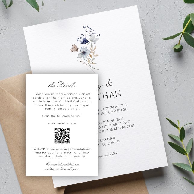 Information om elegant Modern Rustic Wildblomma Br Tilläggskort (Skapare uppladdad)