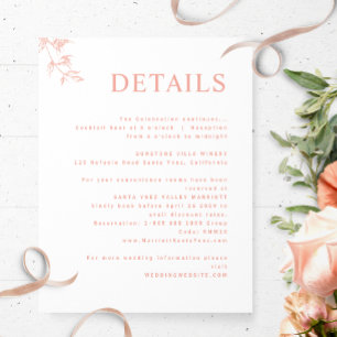 Information om elegant Modern White, , Peach Bröll Tilläggskort