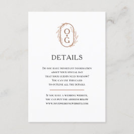 Information om elegant monogram Enkel typografi Br Tilläggskort