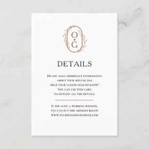 Information om elegant monogram Enkel typografi Br Tilläggskort