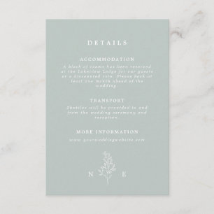 Information om elegant Monogram Löv Sage Grönt Brö Tilläggskort