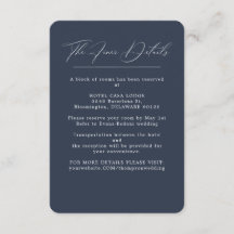 Information om elegant Navy Blue Bröllop