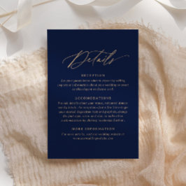 Information om elegant Navy och Guld Calligraphy B OSA Kort