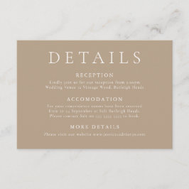 Information om elegant och Modern Blek Taupe Bröll Tilläggskort